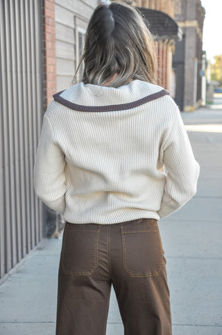 The LS Collared Contrast Detail Sweater