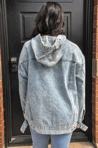 The Latest Denim Hooded Sweatshirt