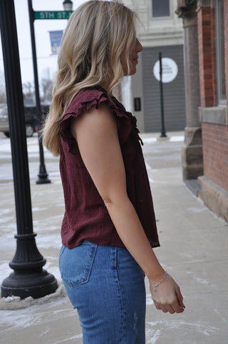 The Maude Pin Tuck and Ruffle Top