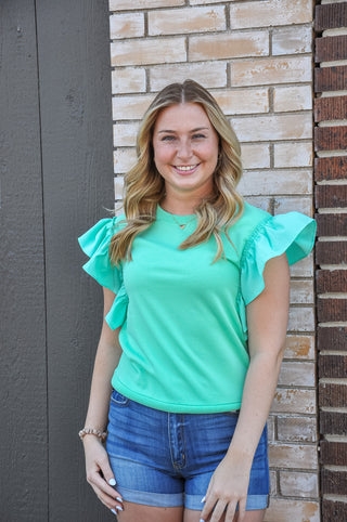 The Sweet Solid Ruffle Top