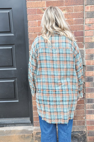 The Taelynn Teal Plaid Shirt