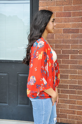 The Wanderlust Flower Printed Kimono