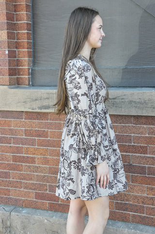 Tinsley Taupe Floral Dress