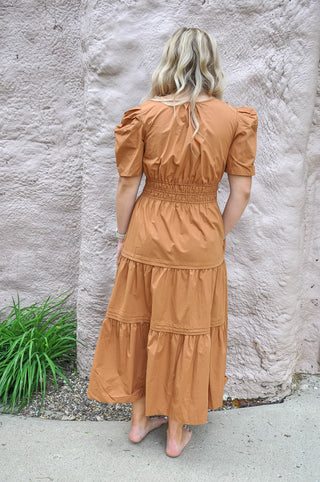 Toffee Mocha Midi Summer Dress