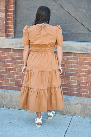 Toffee Mocha Midi Summer Dress