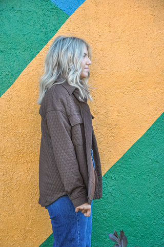 Trendy Textured Button Down Jacket