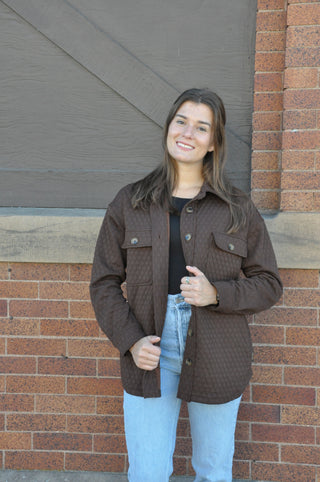 Trendy Textured Button Down Jacket