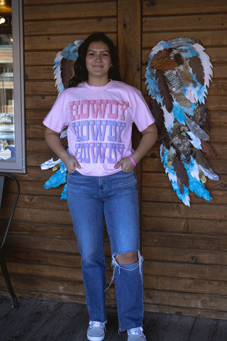 Triple Howdy Pink Oversize Tee