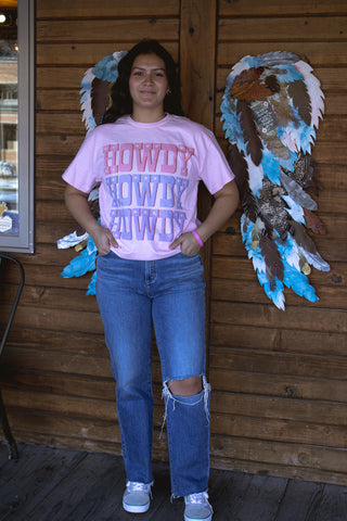 Triple Howdy Pink Oversize Tee