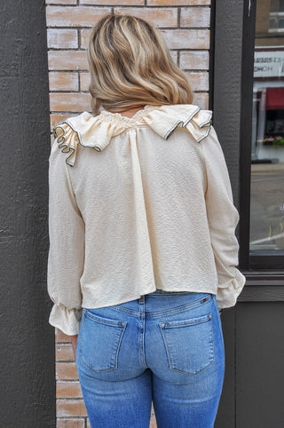 True Companion Ruffle V Blouse