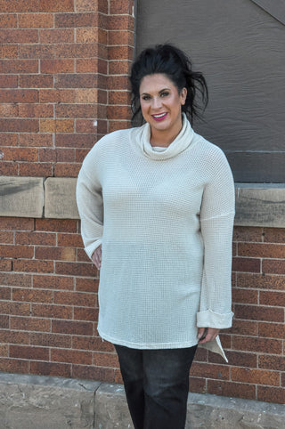 Turtleneck Curvy Thermal Knit Top