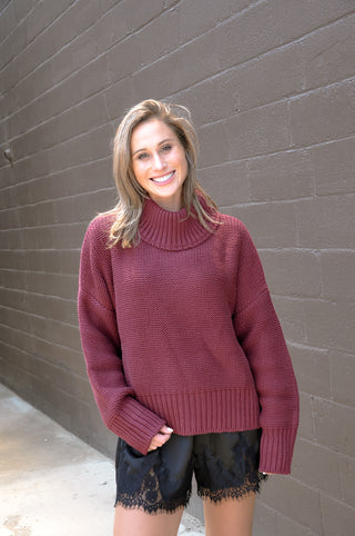 Turtleneck Knit Long Sleeve Sweater