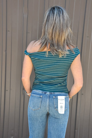 Twisted Detail Stripe Knit Top