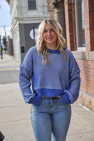 Two Tone Striped Casual Stripe Sweater