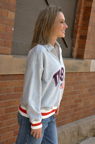 USA Graphic Half Zip Sweatshirt