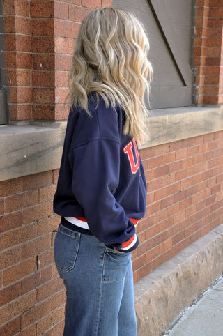 USA Graphic Half Zip Sweatshirt
