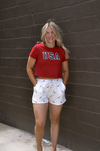 HR USA Dog Graphic Sweatshorts