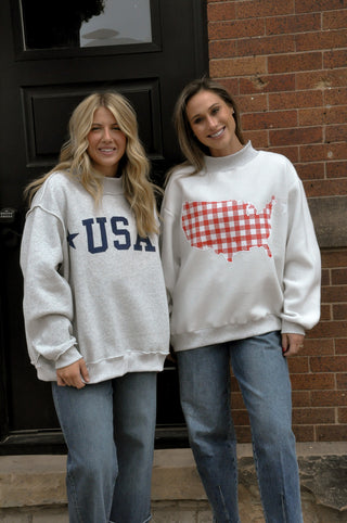 USA/USA Map Reversible Oversized Sweatshirt