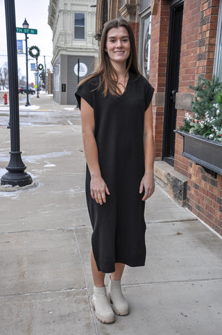 V-neck S/S Maxi Cloudy Knit Dress