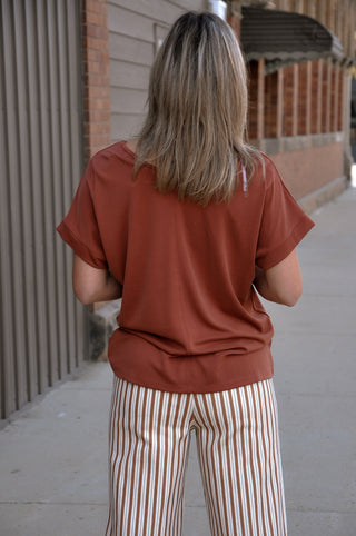 V-Neck Short Sleeve Modal Top