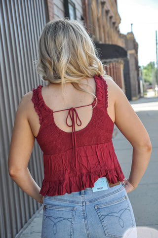 V-Neckline Top With Lace Trim