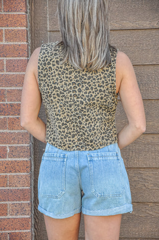 Very Jean Denim Front Tie Vest