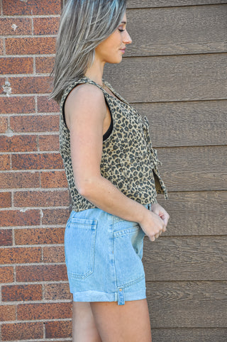 Very Jean Denim Front Tie Vest
