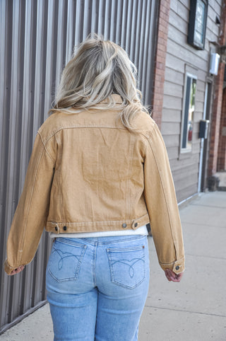 Vintage Washed Cropped Jacket