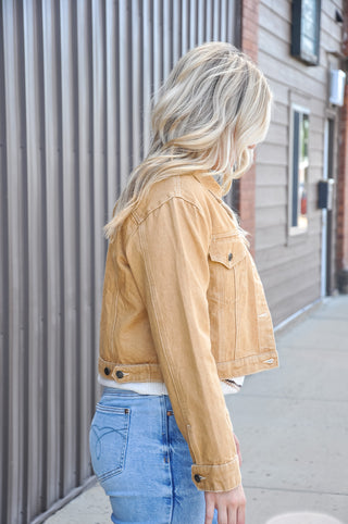 Vintage Washed Cropped Jacket