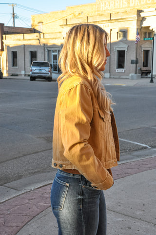 Vintage Washed Cropped Jacket