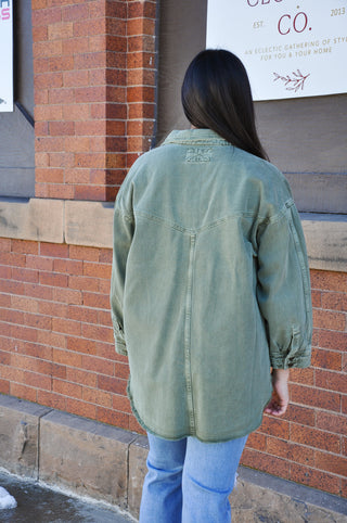 Vintage Washed Raw Hem Jacket