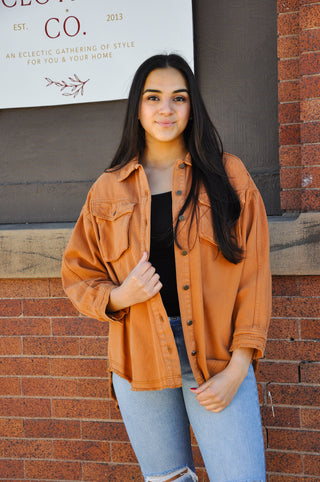 Vintage Washed Raw Hem Jacket