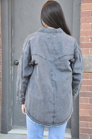 Vintage Washed Raw Hem Jacket