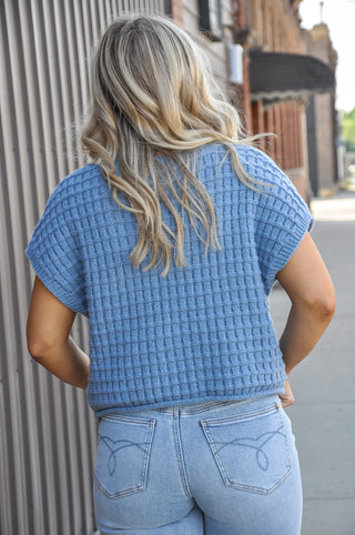Waffle Texture Crop Cardigan
