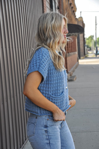 Waffle Texture Crop Cardigan