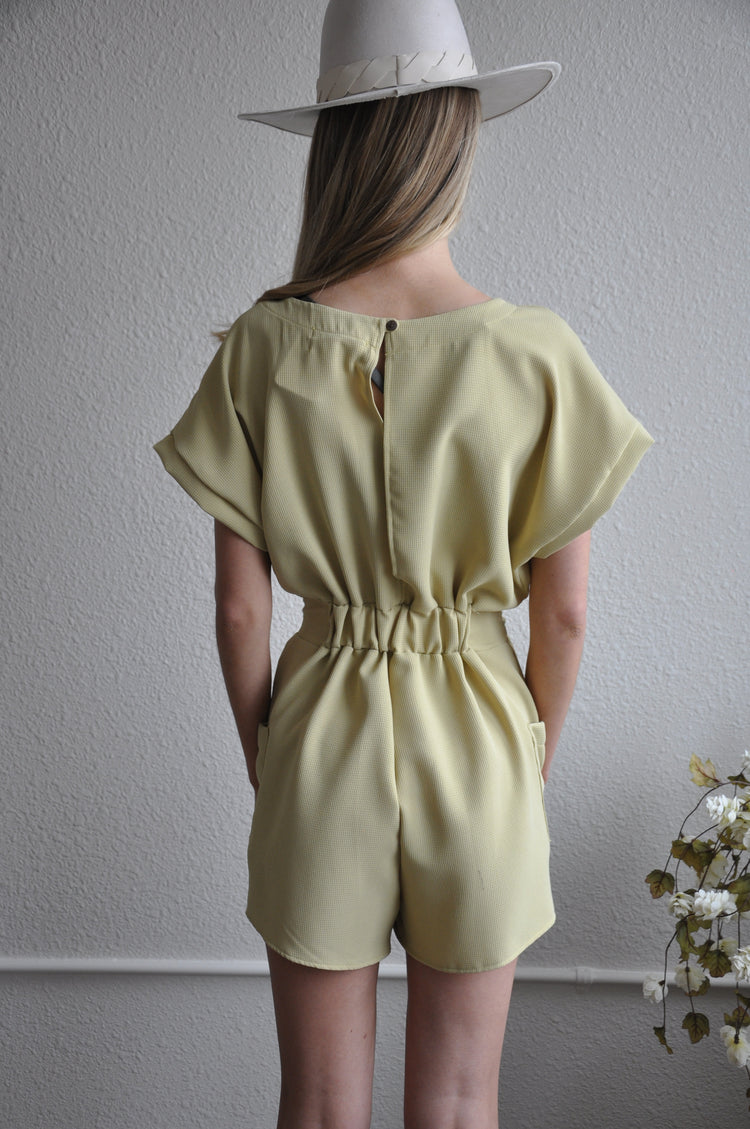 Waist Tied Taupe Romper