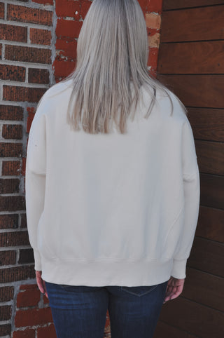 Washed Front Snap Sweatshirt