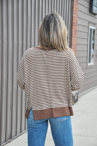 Weekend Rhythm Stripe LS Top
