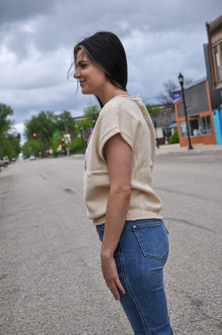 Western Embroidery SS Knit Sweater