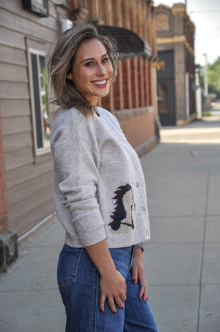 Western Horse Sweater Cardigan