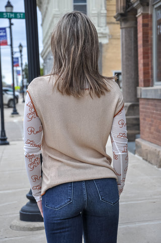 Western Howdy Letter Sweater Top