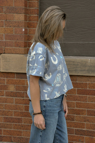Western Printed SS Round Neck T-shirt
