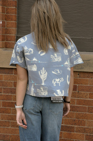 Western Printed SS Round Neck T-shirt