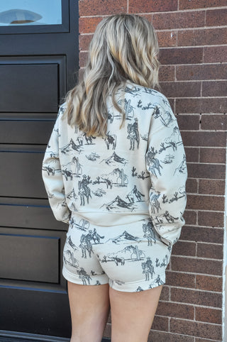 Western Printed Sweatshort Set | JQ Clothing Co.