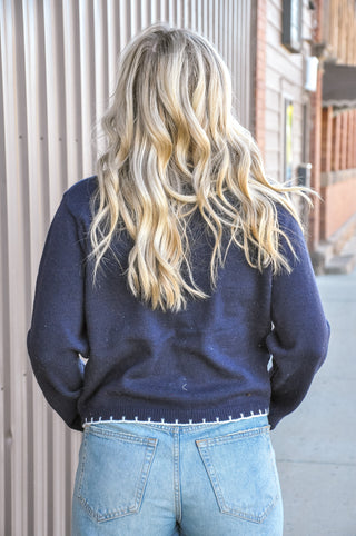 Whipstitch Scallop Cardigan