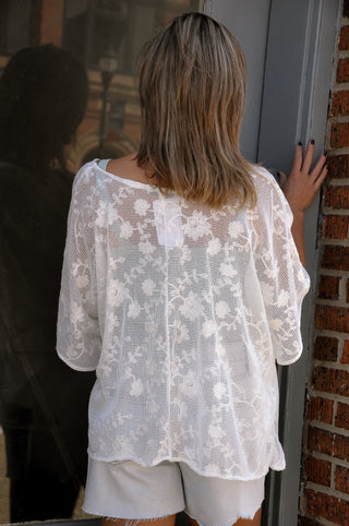 White Floral Lace Cover-up
