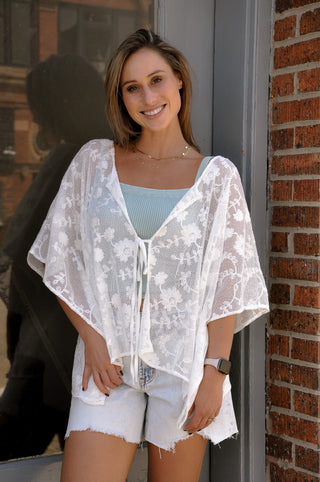 White Floral Lace Cover-up