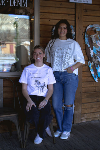 White Paisley Bandana Graphic Tee