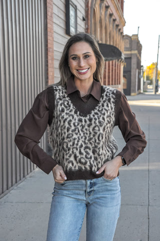 Wild Whimsy Fuzzy Knit Vest