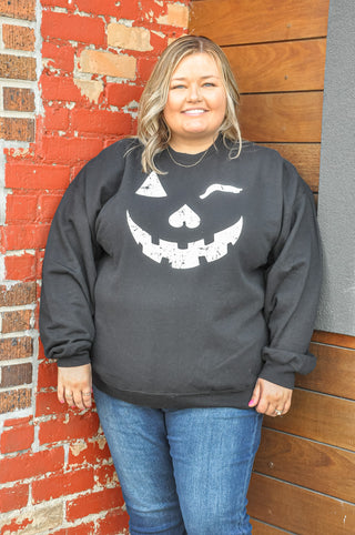 Winky Pumpkin Graphic Sweatshirt